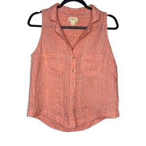 Anthropologie Maeve Linen Cotton Blend Button Blouse